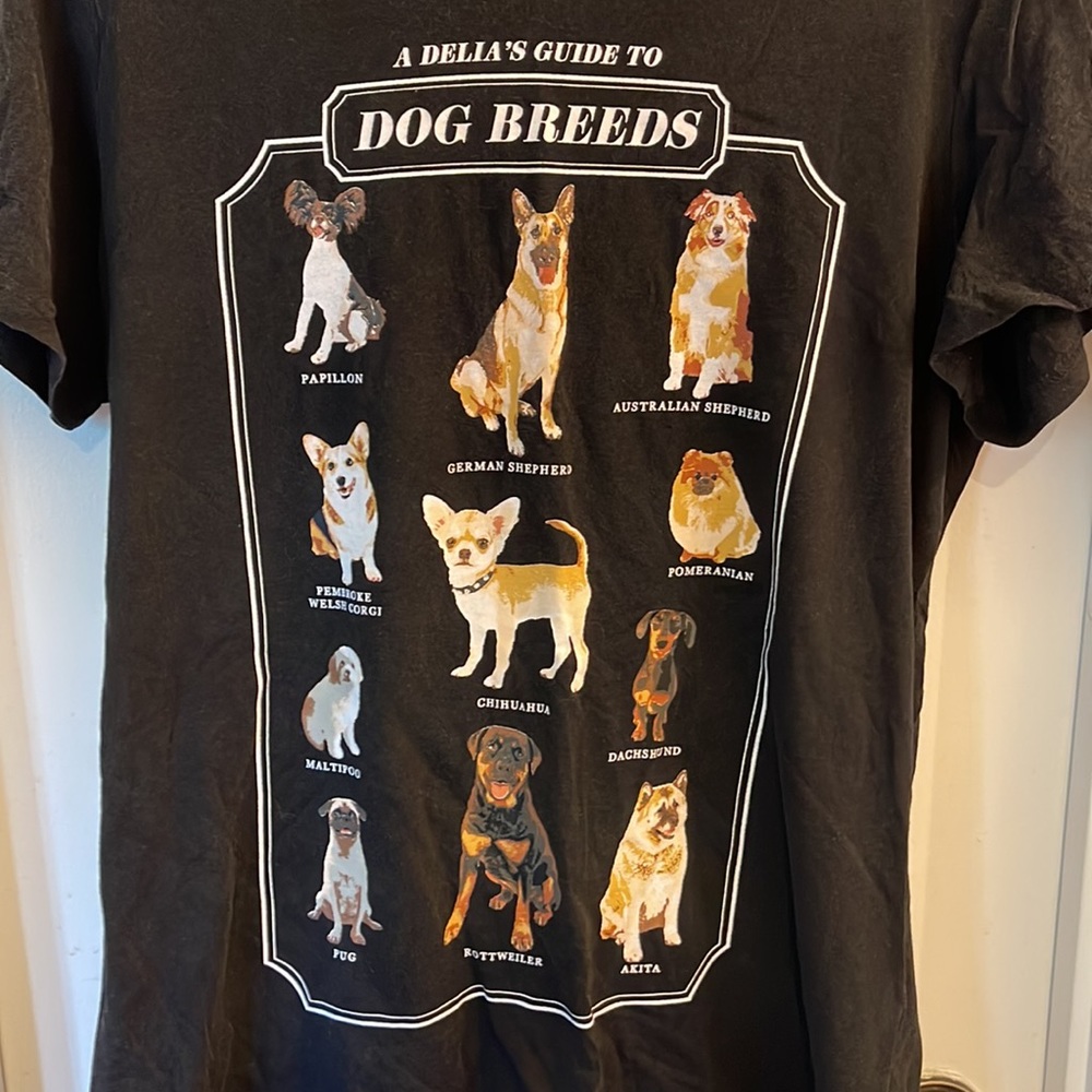 ❗️SOLD❗️dELiA*s by Dolls Kill Dog Breeds T-Shirt - Picture 2 of 2